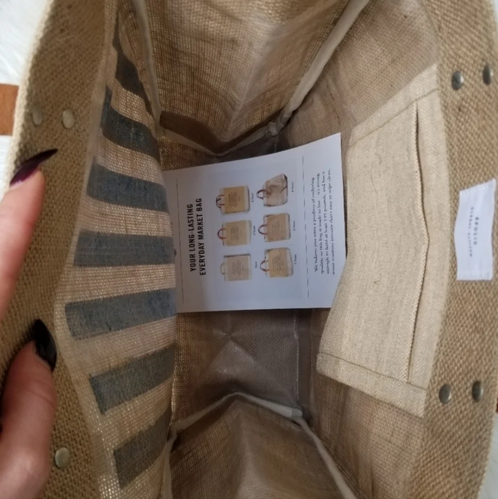 NWT Apolis Global Citizen Custom Burlap Tote - Picture 7 of 8